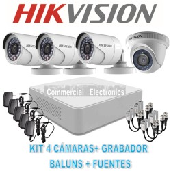 HIKVISION KIT 4 CAMARAS CCTV 1080P TURBO HD