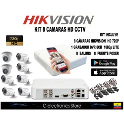 HIKVISION KIT 8 CAMARAS CCTV 720P TURBO HD